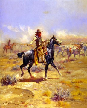 vaquero de indiana Painting - a través del álcali 1904 Charles Marion Russell Indiana vaquero